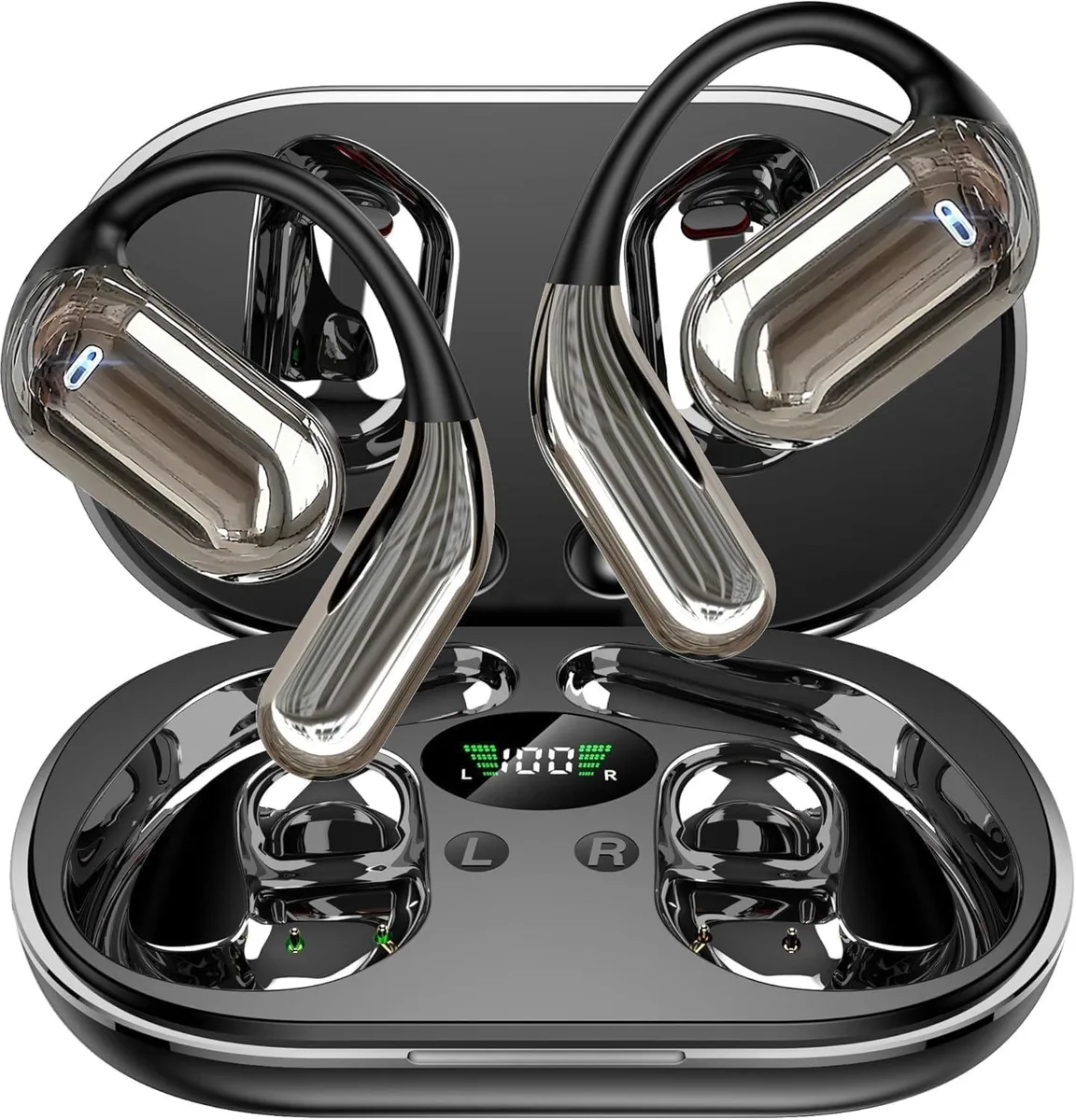  WEIBEIQI YYK-Q16 Open Ear Headphones Bluetooth 5.4 Obsidian Black — product photo