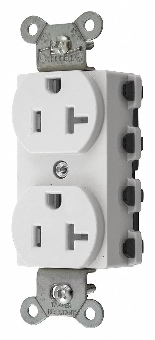 Hubbell Incorporated Hubbell Incorporated SNAP5362WTRA 20 A 125V AC Tamper-Resistant Duplex Receptacle — product photo