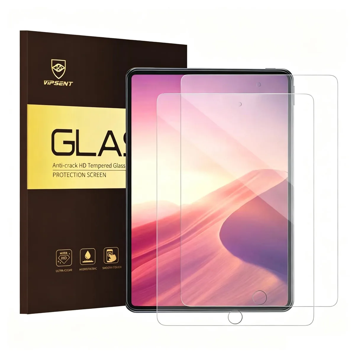 Vipsent Tempered Glass Screen Protector 2-Pack for iPad 10.2 Inch 7th 8th 9th Gen 2019 2020 2021 — product photo