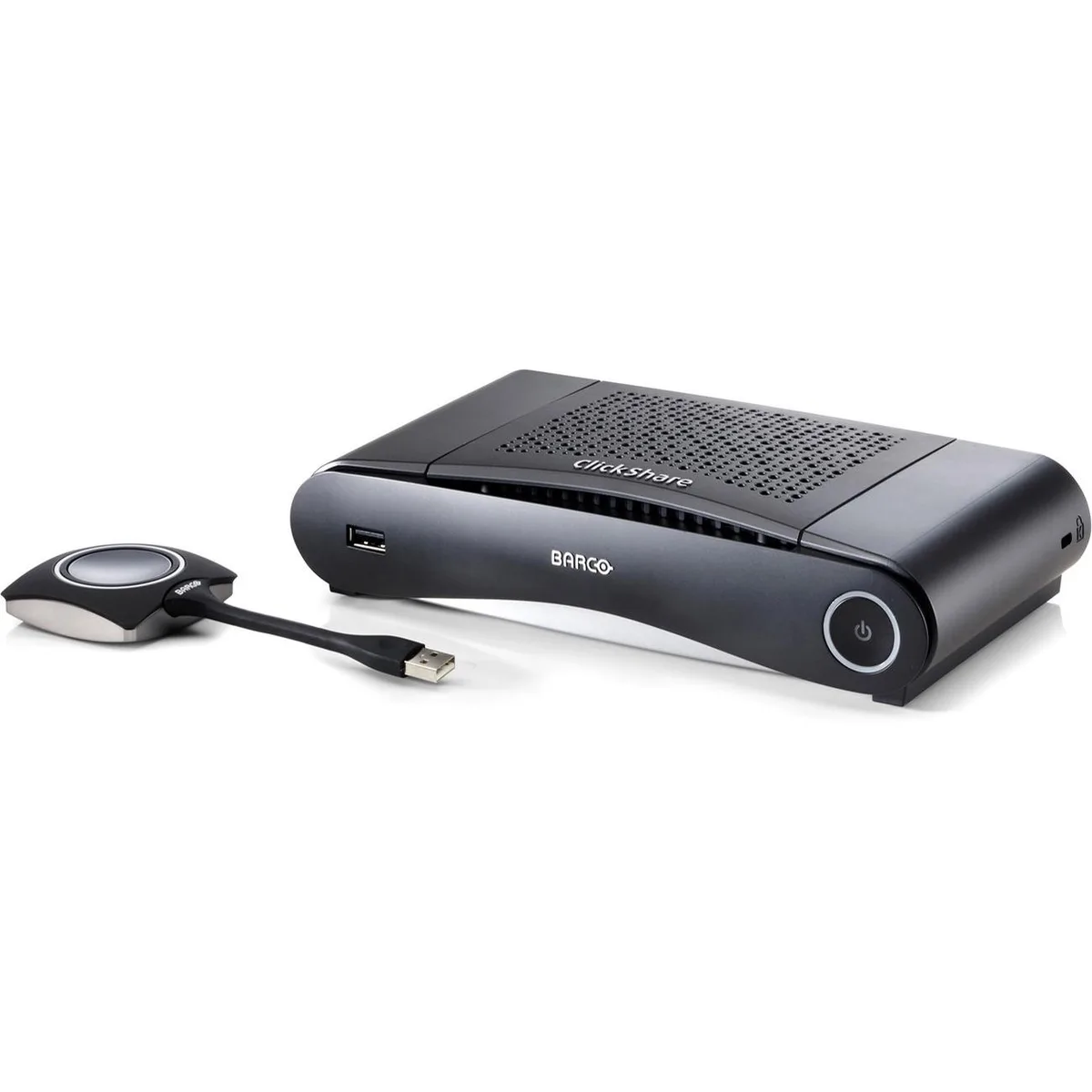 Small black box with front LED and rear ports