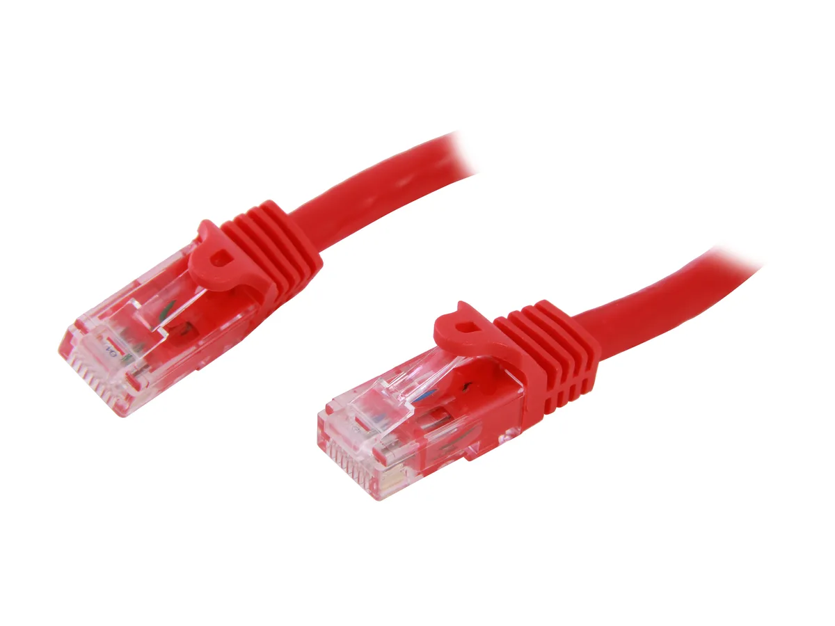 Red Cat6 patch cable 25 ft snagless molded connectors