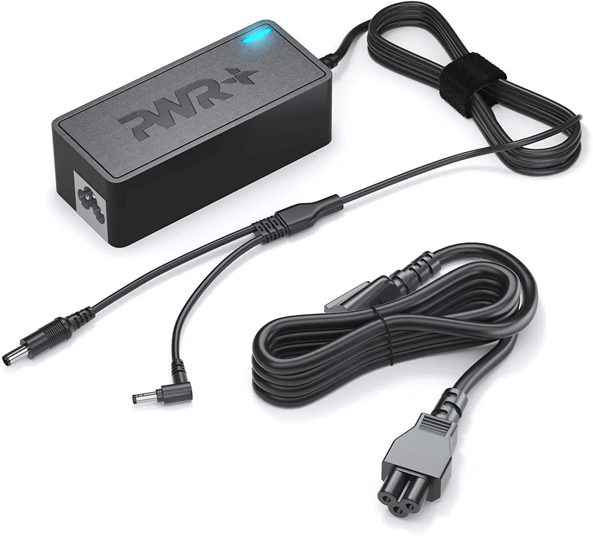 Black rectangular AC adapter with 12 ft power cord