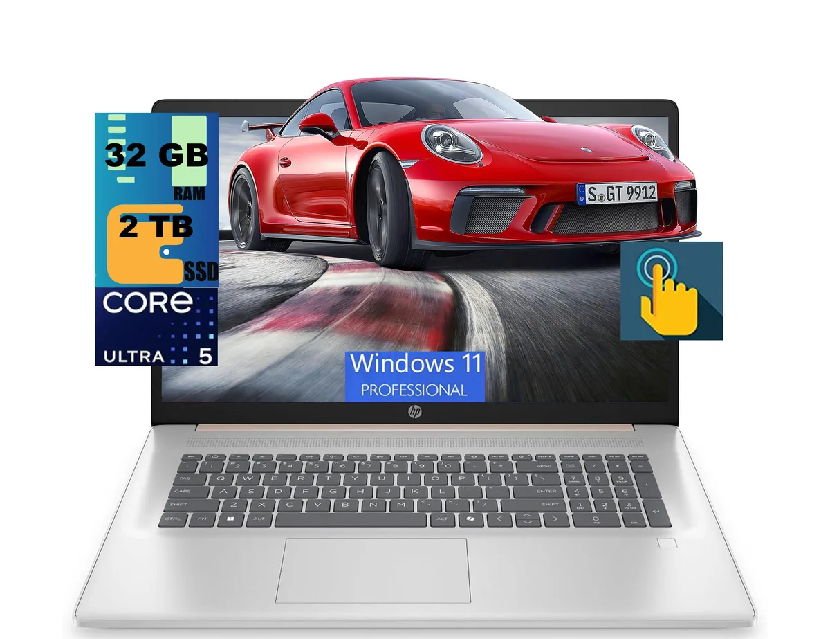 HP HP 17 Raider laptop, Core Ultra 5 225U, 32GB DDR4, 2TB SSD, 17.3" HD+ touchscreen, Rose Gold — product photo