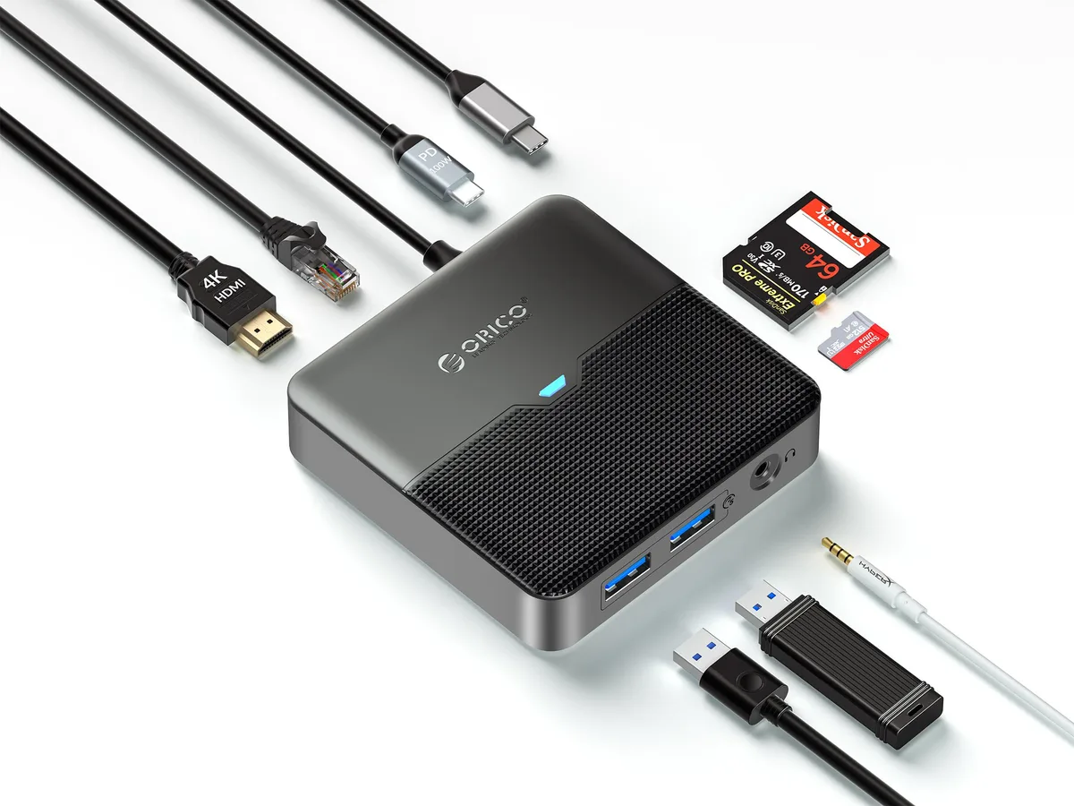 Orico Orico ORICO-FX3 8-in-1 USB-C docking station 4K30 100W PD — product photo