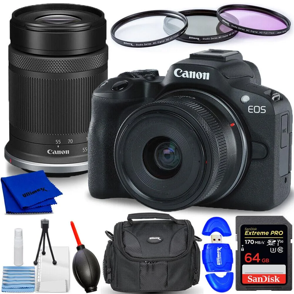 Canon International Canon EOS R50 Mirrorless Camera 18-45mm 55-210mm Kit Black — product photo