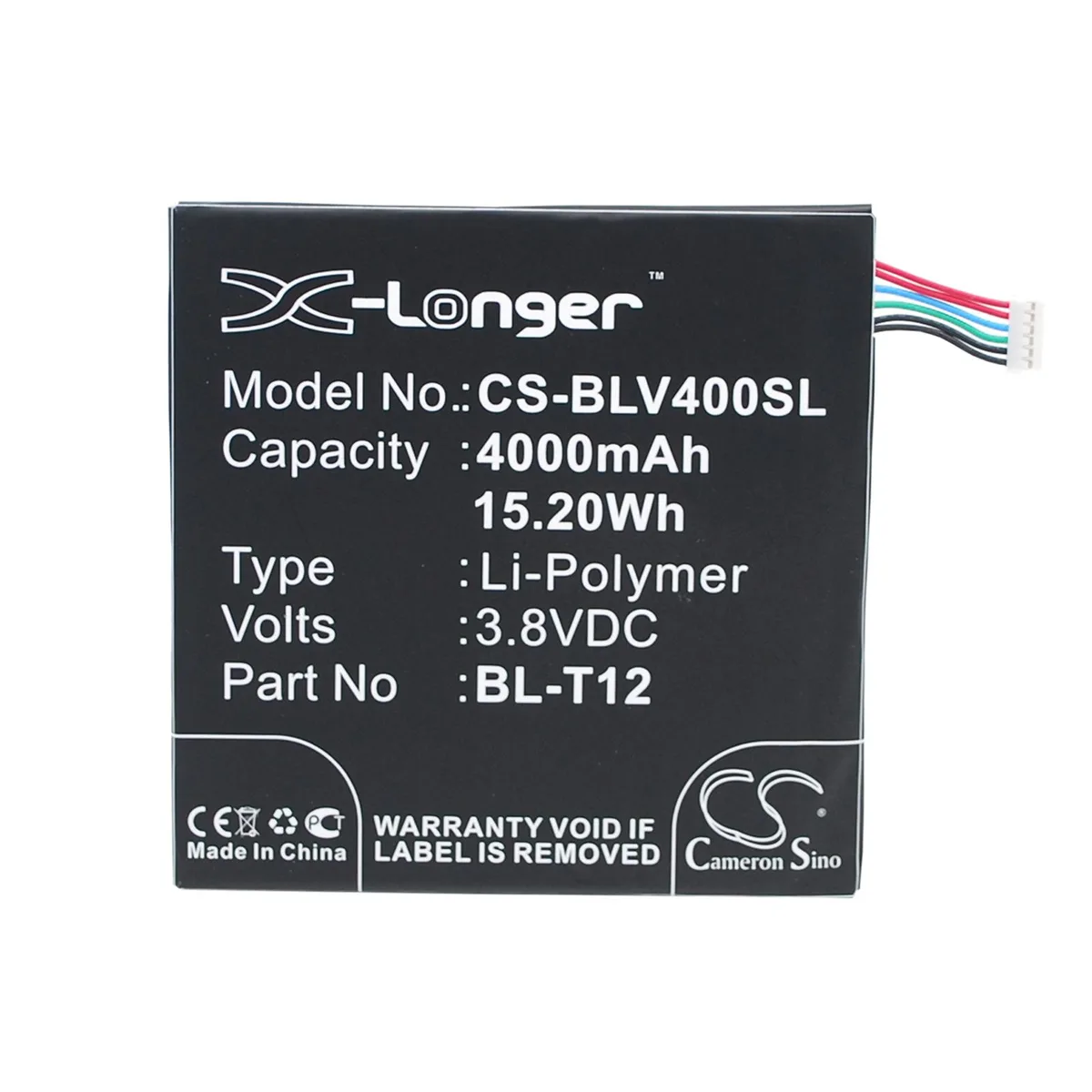 Cameron &amp; Co Cameron &amp; Co DS-CS-BLV400SL 3.8 V 4000 mAh Li-Polymer Battery — product photo