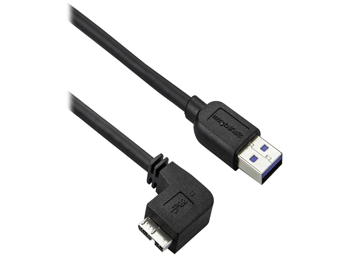 STARTECH STARTECH USB3AU2MLS 6.56 ft USB 3.0 A to Left-Angle Micro USB 3.0 cable — product photo