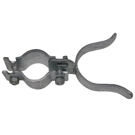 Galvanized steel fork latch for 1 3/8 to 2 3/8 inch posts