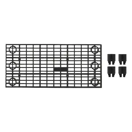 Black HDPE stackable work platform add-on unit 36 by 16 inches