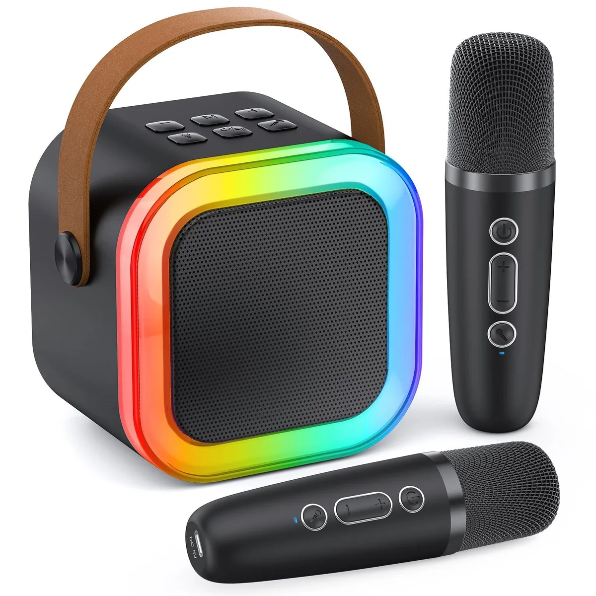  K-51 Karaoke System 2 Wireless Mics Bluetooth 5.0 Black — product photo