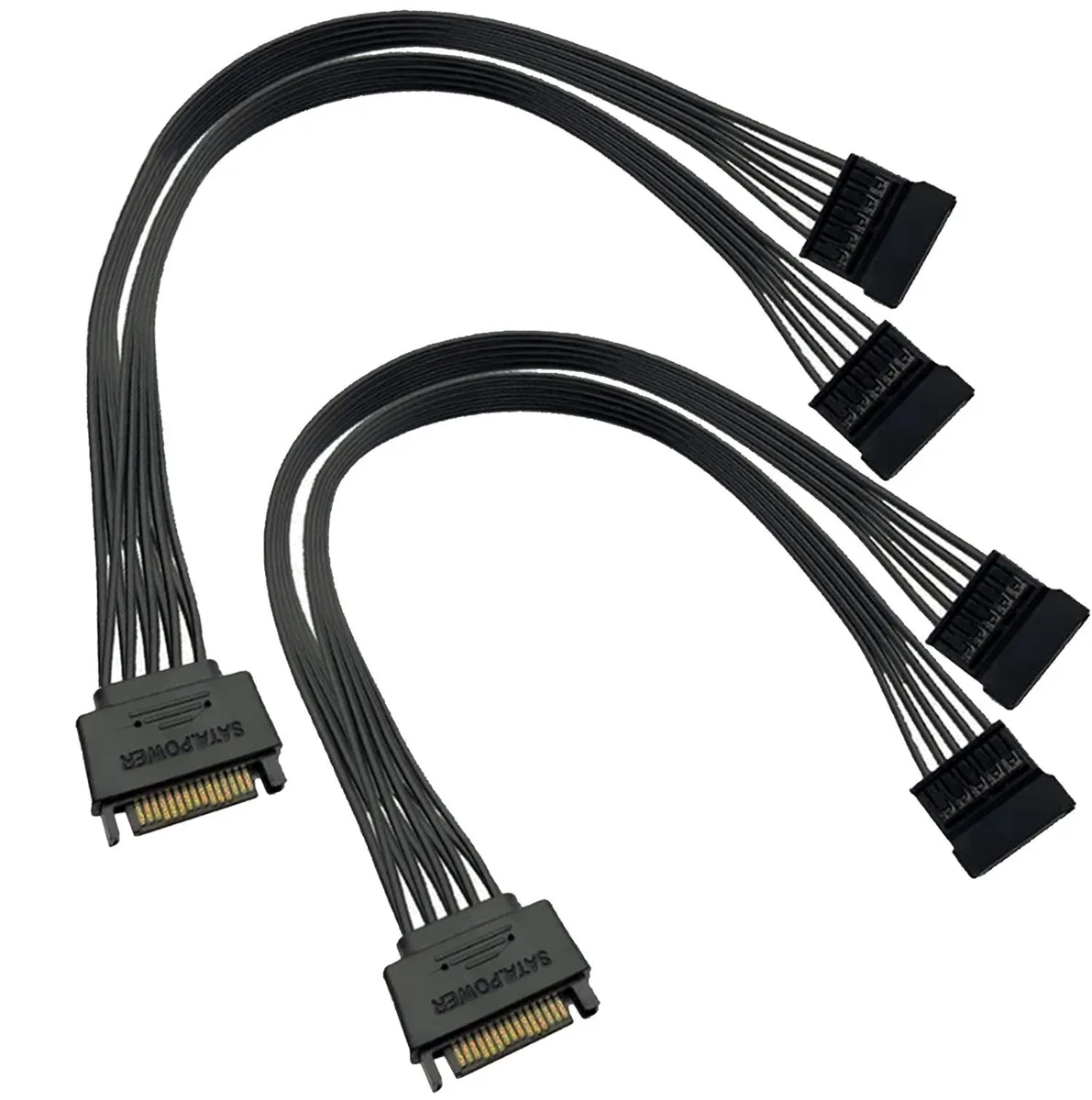 Vszerda Vszerda SATA Power Splitter Cable 1 Male to 2 Female 24in 2 Pack — product photo