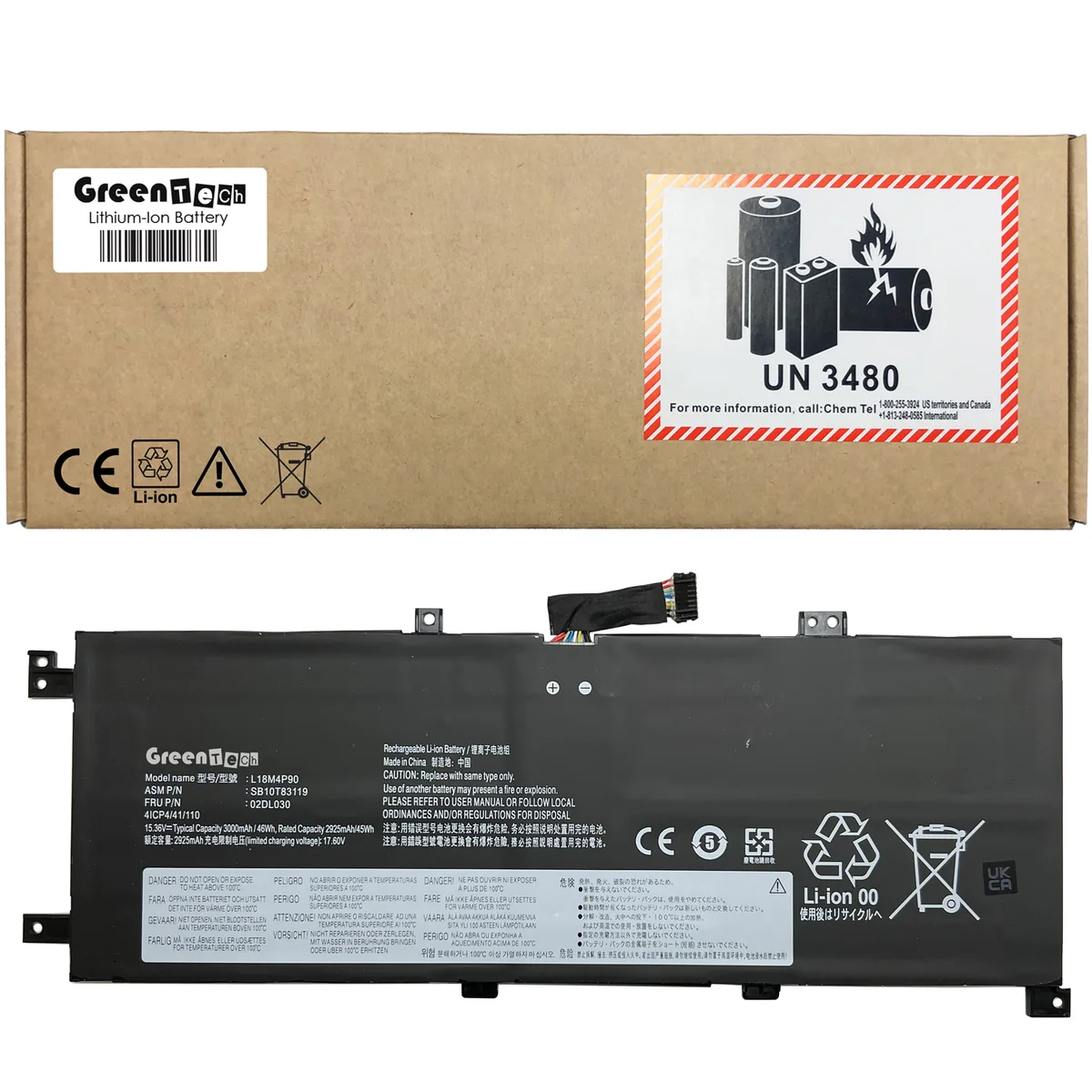 NShi NShi L18M4P90 46WHR laptop battery for Lenovo ThinkPad L13 Yoga — product photo