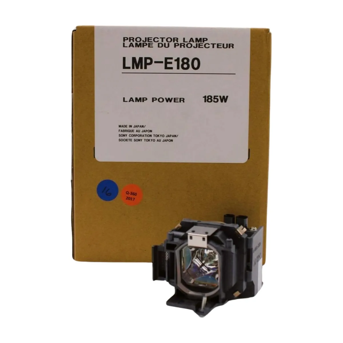 Jaspertronics LMP-E180-OM DLP replacement lamp module in retail packaging