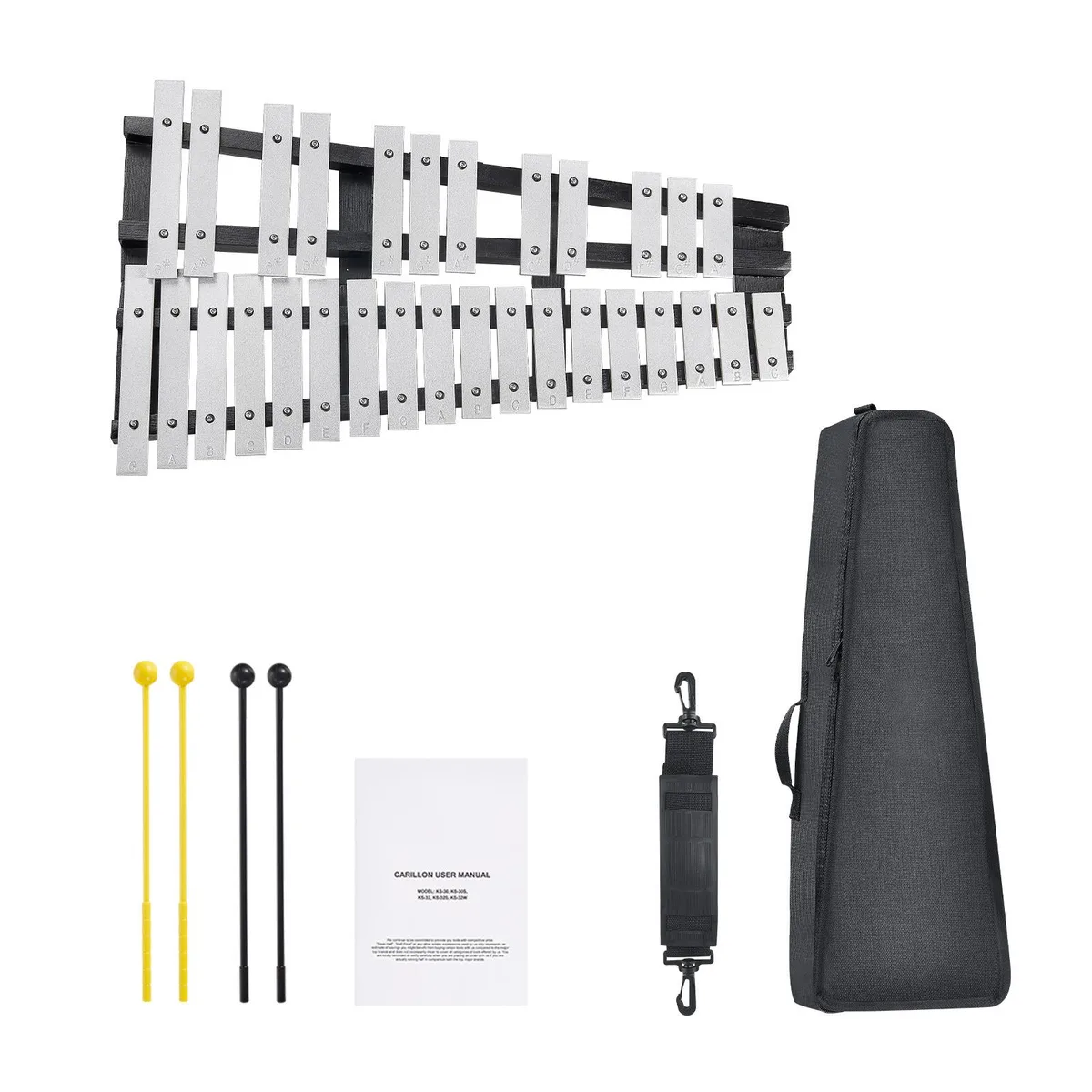 VEVOR VEVOR 30 Note Glockenspiel Xylophone Bell Kit Mallets Drum Sticks Carrying Bag — product photo