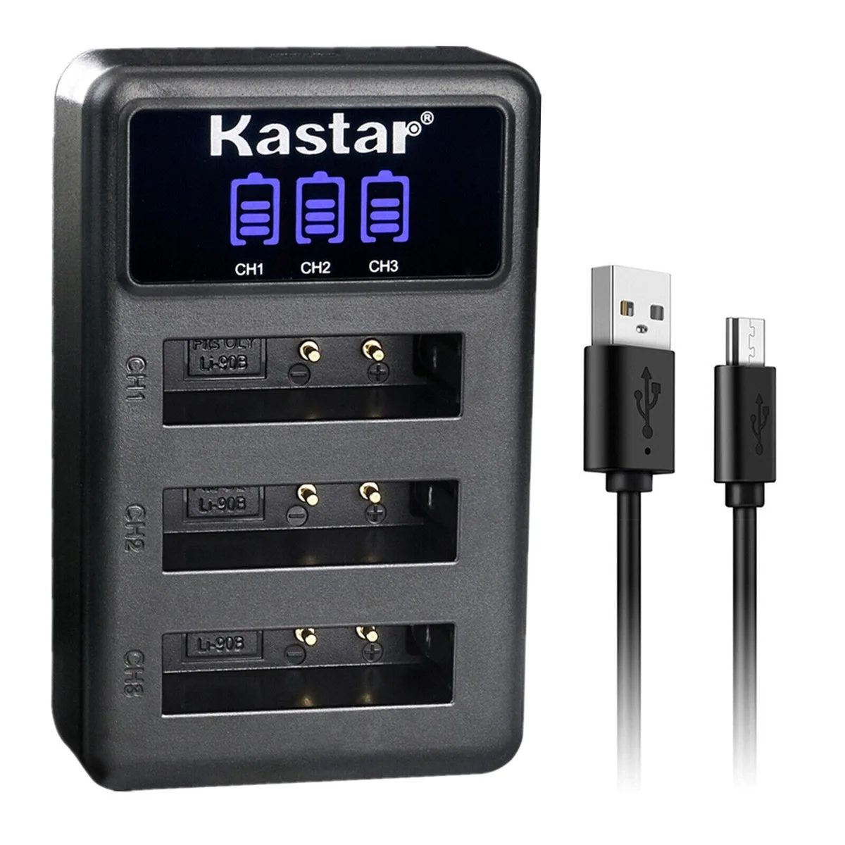 Kastar Kastar LI-90B LCD Triple USB Charger — product photo