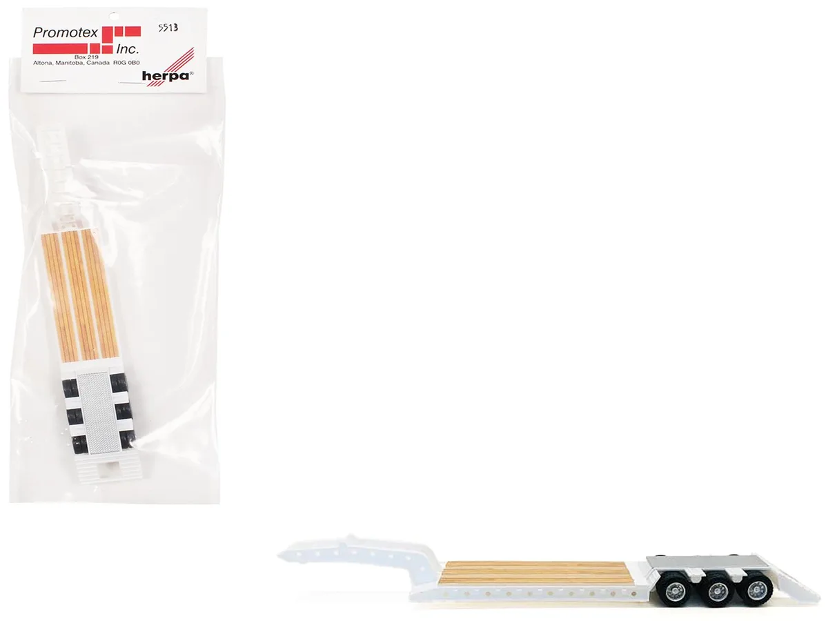 Promotex Promotex 3-Axle Lowboy Trailer White 1/87 HO 8.125in — product photo