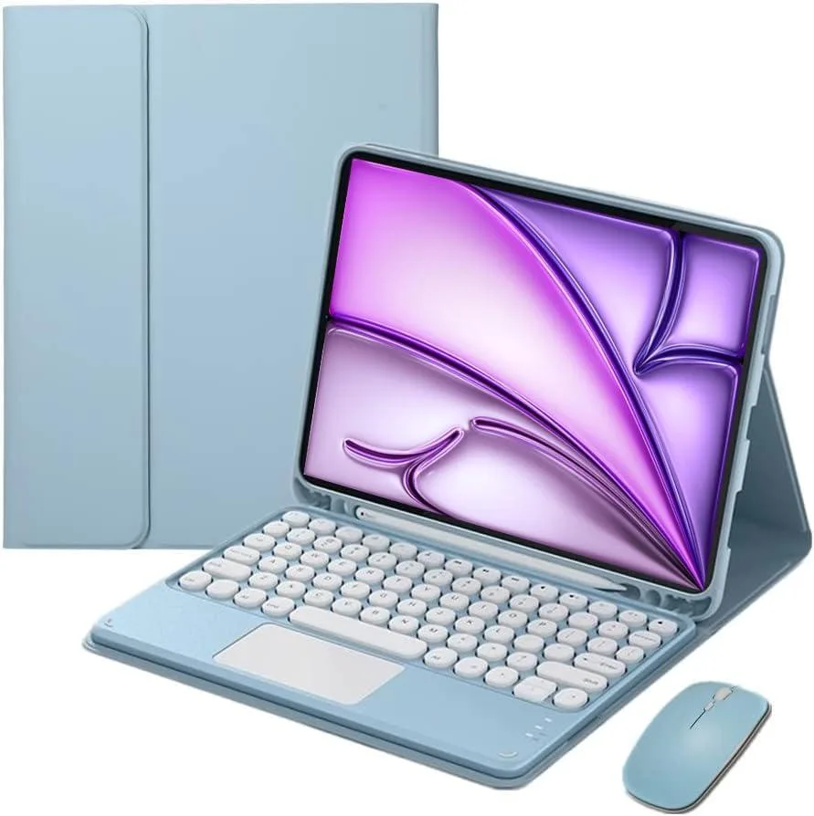 Timoom Timoom Magnetic Detachable Touch Keyboard Case with Mouse for iPad Air 13" &amp; iPad Pro 12.9", Blue — product photo