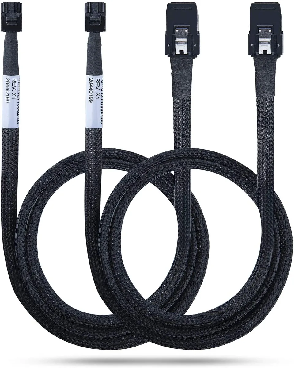 10Gtek 10Gtek MiniSAS HD SFF-8643 to SFF-8087 SAS cable 1.64 ft 2 pack — product photo