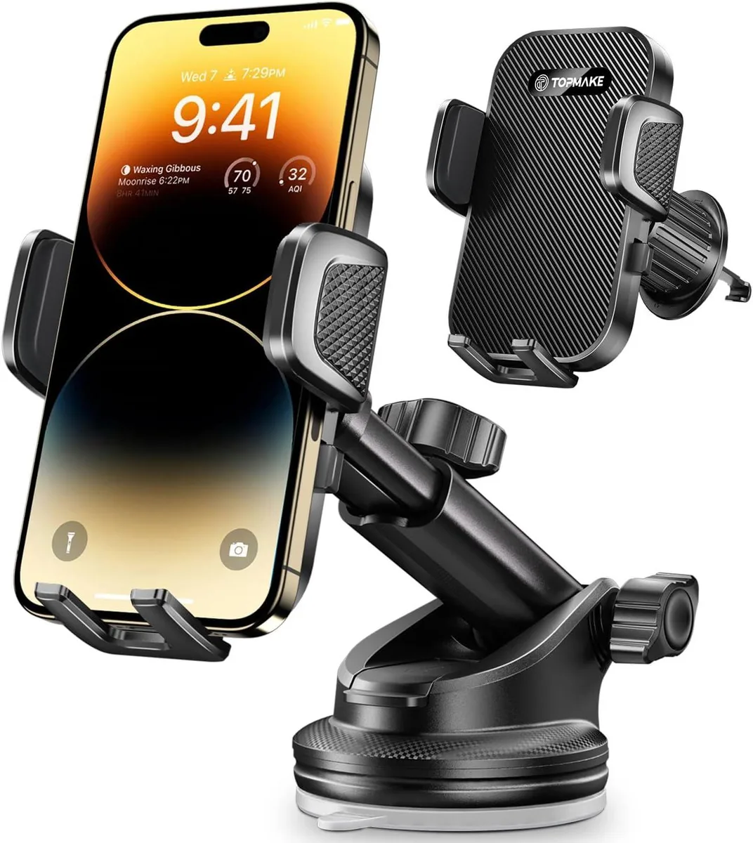 Keyence Keyence 2025 Upgrade 3-in-1 Car Phone Mount 52-92mm 360° — product photo