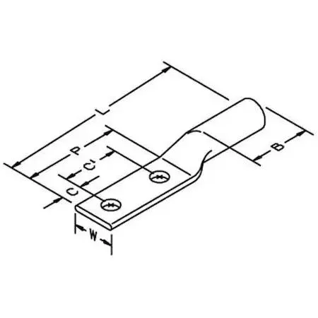 3M 3M 31137 Two Hole Compression Lug 2/0 AWG Pack of 10 — product photo
