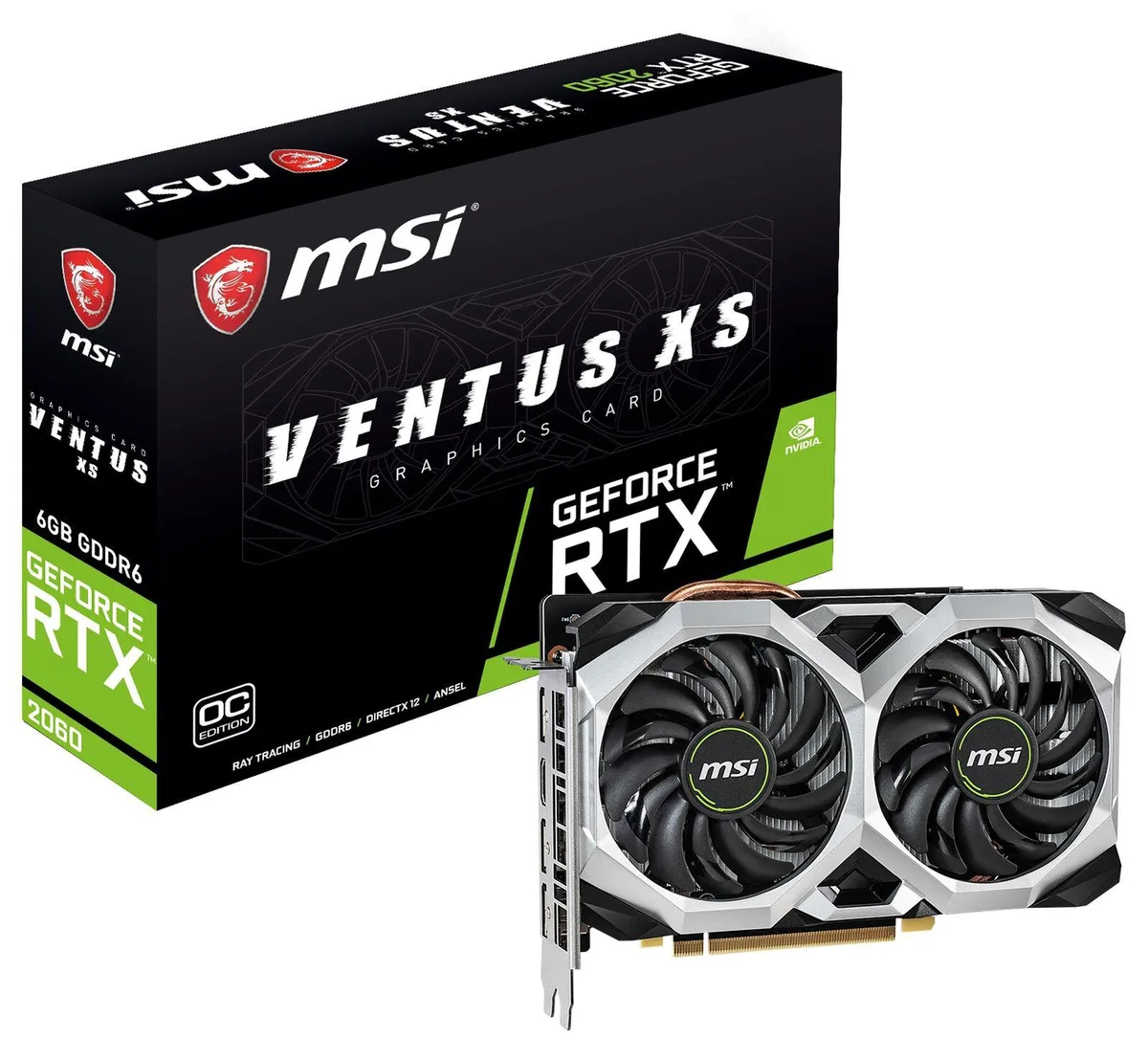MSI MSI GeForce RTX 2060 VENTUS XS 6G OC graphics card — product photo
