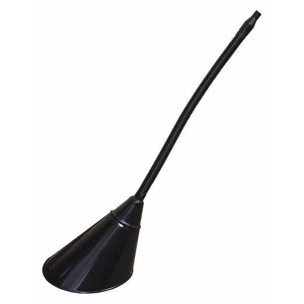 Silver steel funnel with flexible spout and screen
