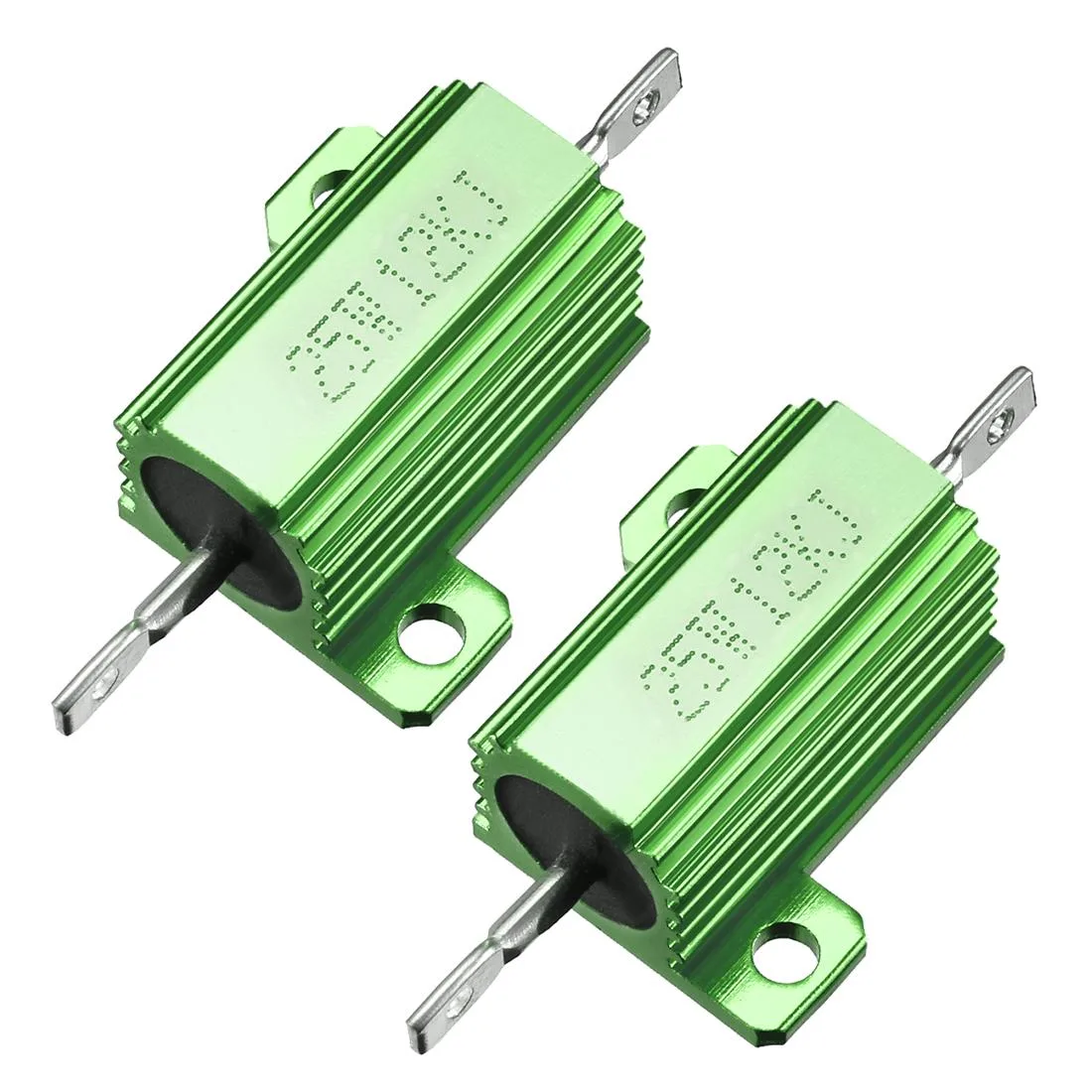 Unique-Bargains Unique-Bargains 25W 12k Ohm Aluminium Chassis Mount Wirewound Resistors Green 2pcs — product photo