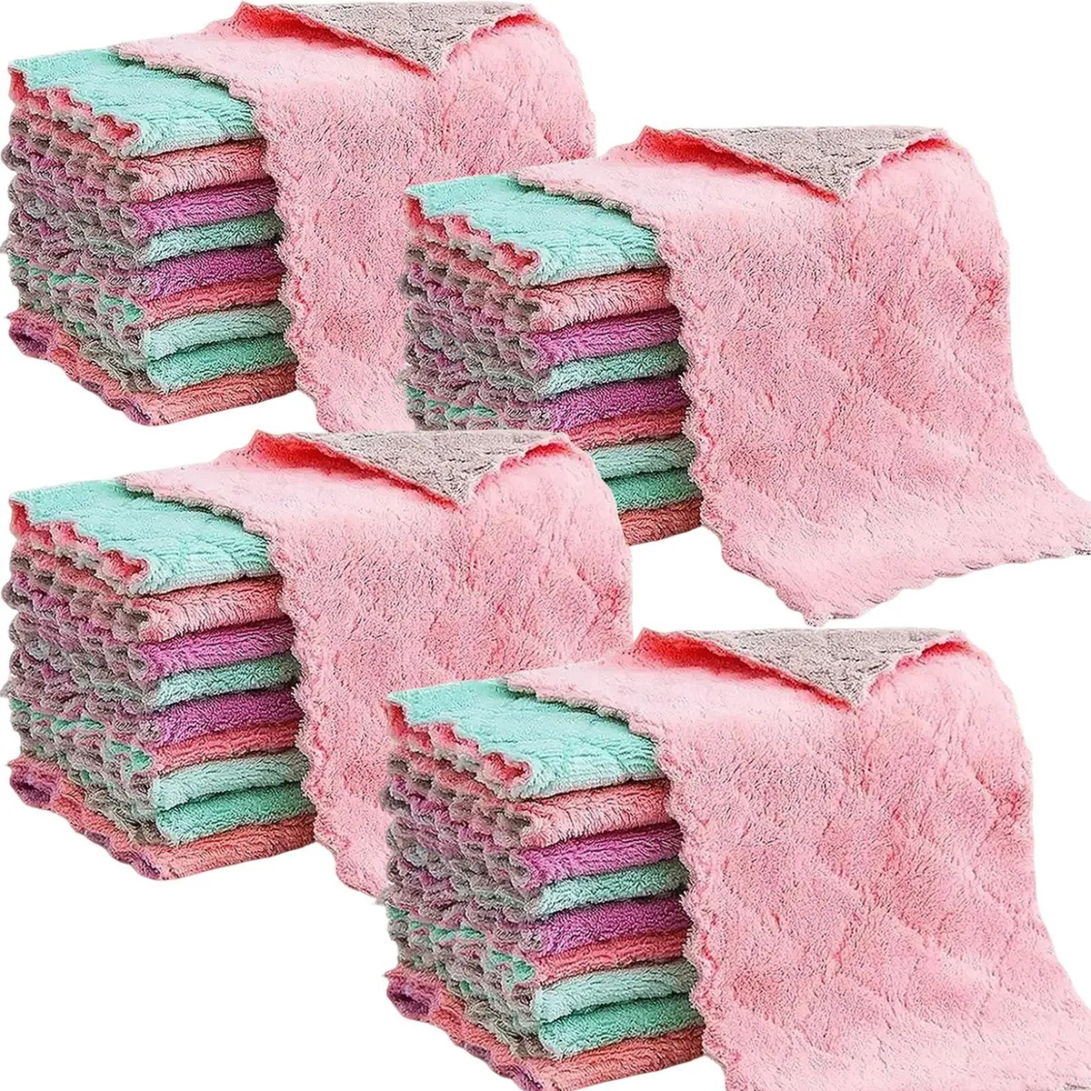 3M Microfiber Cleaning Cloths 32 Pack 10.6" x 6.3" Coral Velvet — product photo