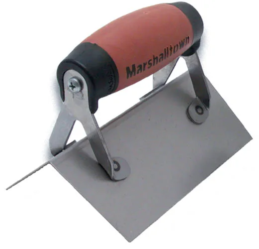 Stainless steel outside corner trowel with DuraSoft handle