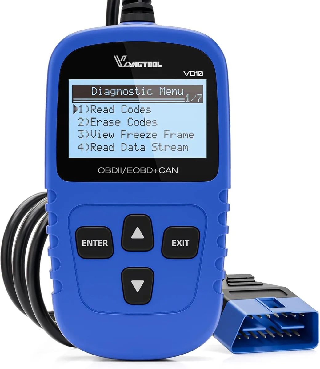 Handheld OBD2 scanner with colour screen and cable