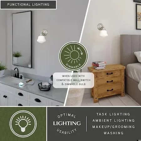 Vaxcel Vaxcel Huntley 1L Vanity Satin Nickel W0167 — product photo