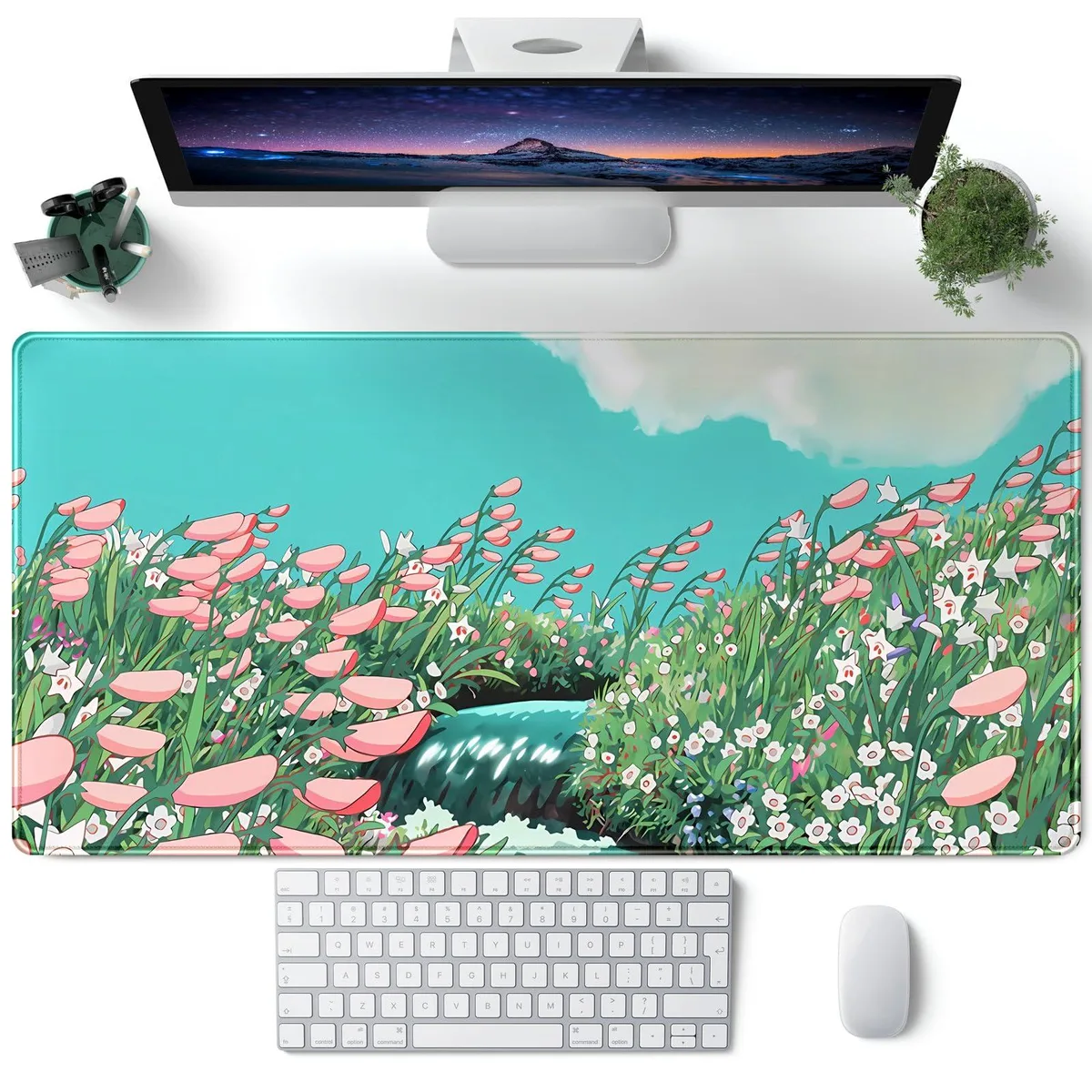 KEHIPI KEHIPI SBD-40X80CM Anime Floral Desk Mat 31.5x15.7in — product photo