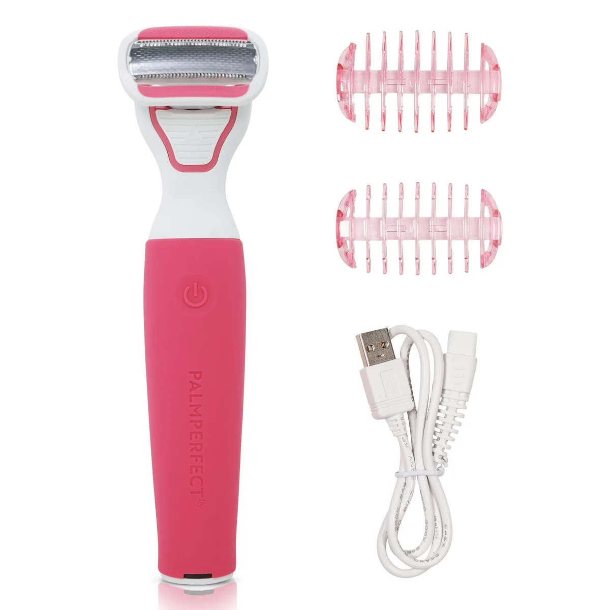 Pink foil shaver, curved body, single head, charger included