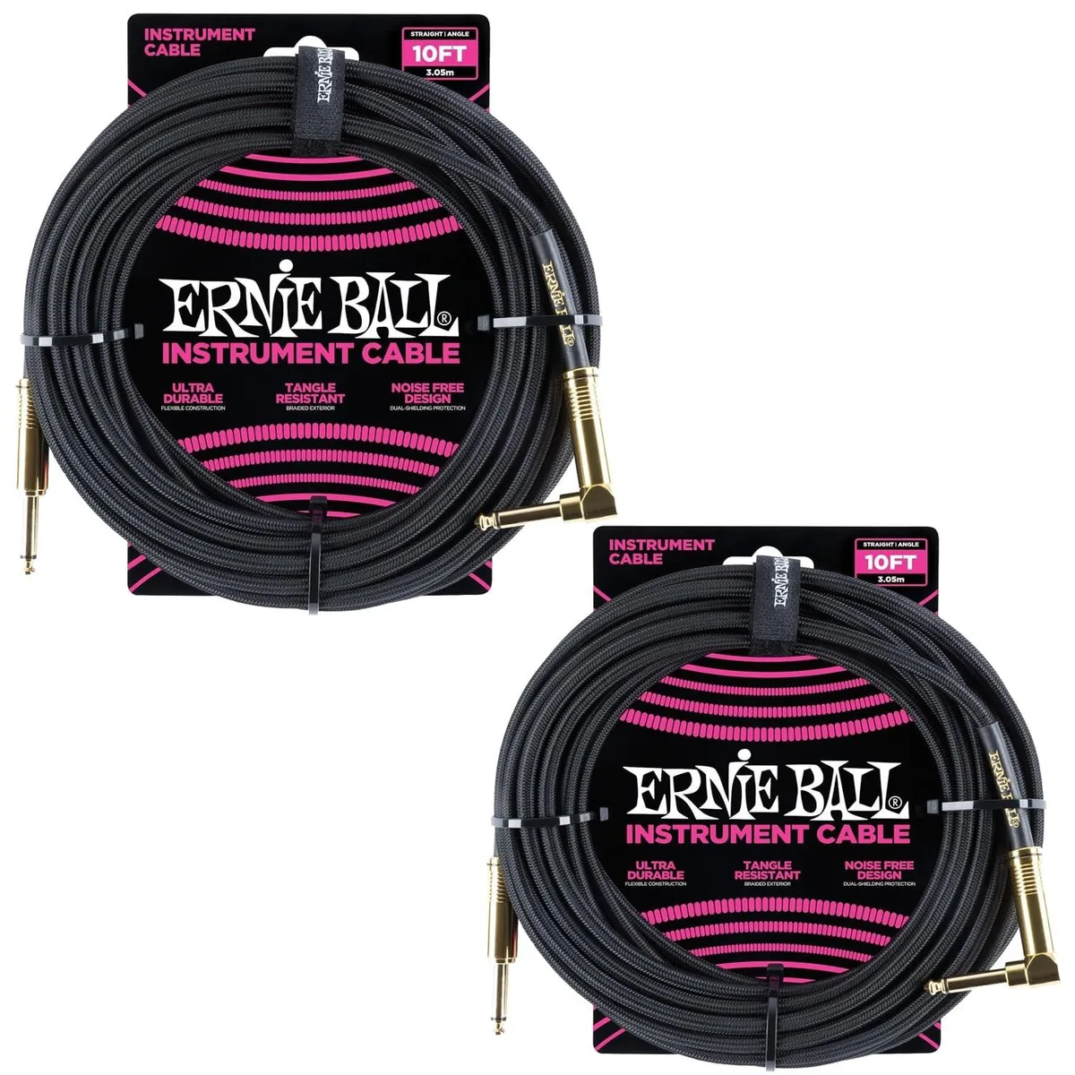 Avantalk Avantalk Braided Instrument Cable 10ft Straight/Angle Black Pack of 2 — product photo