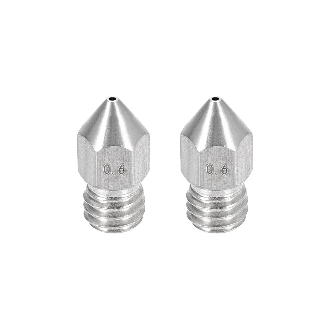 Unique-Bargains Unique-Bargains 0.6mm MK8 Stainless Steel Nozzle 2pcs 1.75mm — product photo