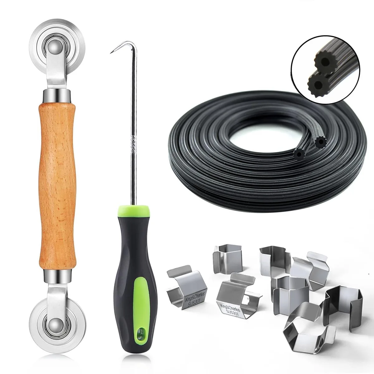  King&amp;Charles Screen Repair Kit 4-in-1 0.14in 32ft Spline — product photo
