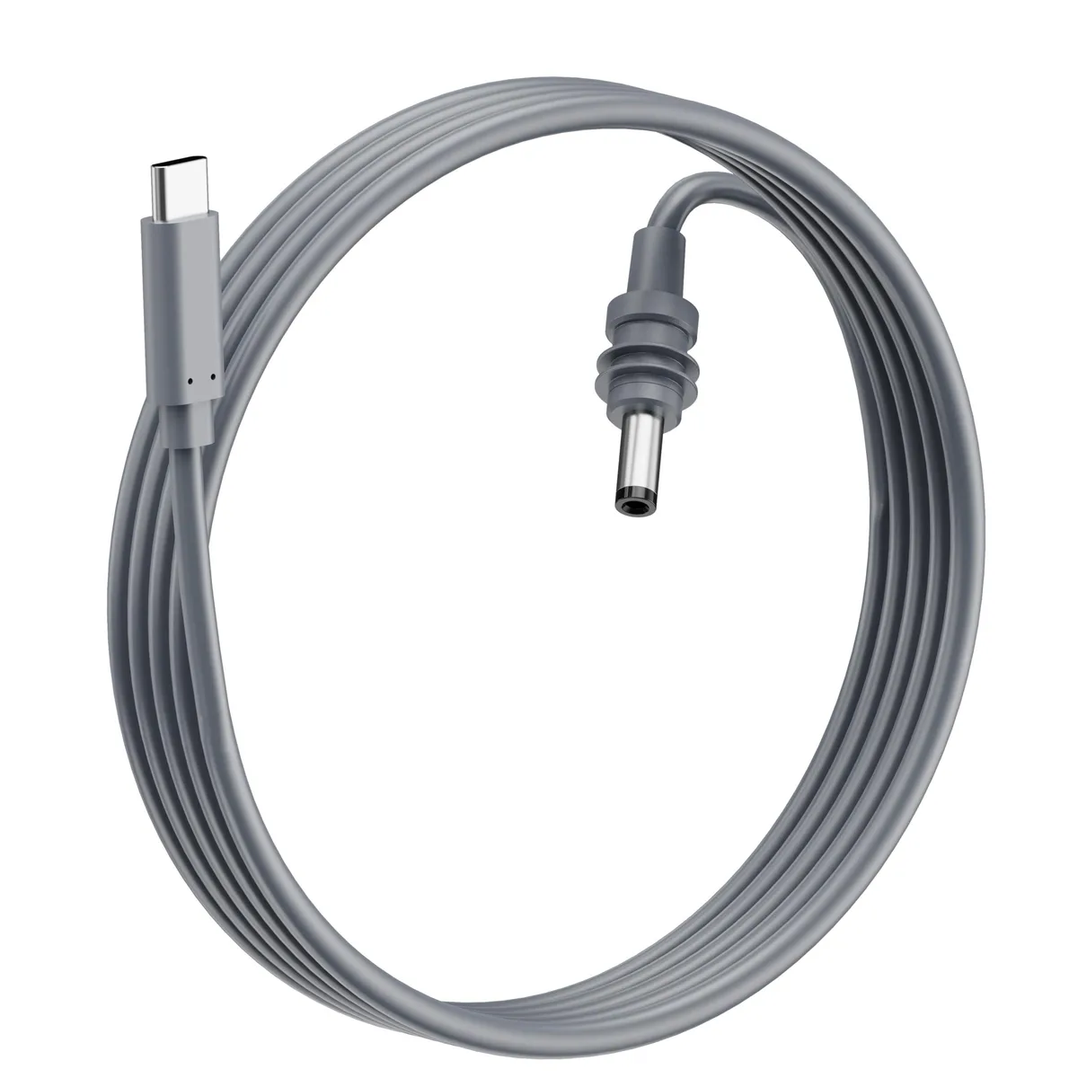 Black USB-C to DC power cable, 6.6FT length, waterproof PVC jacket