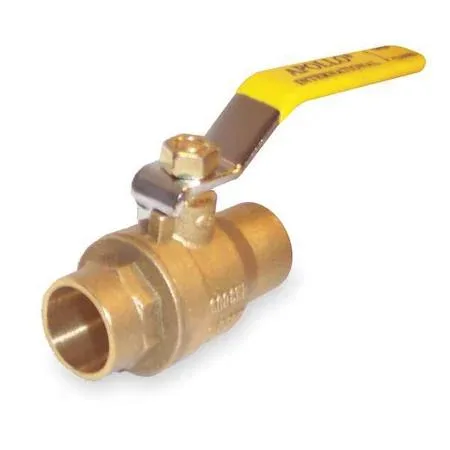 Brass manual two-way ball valve with lever handle