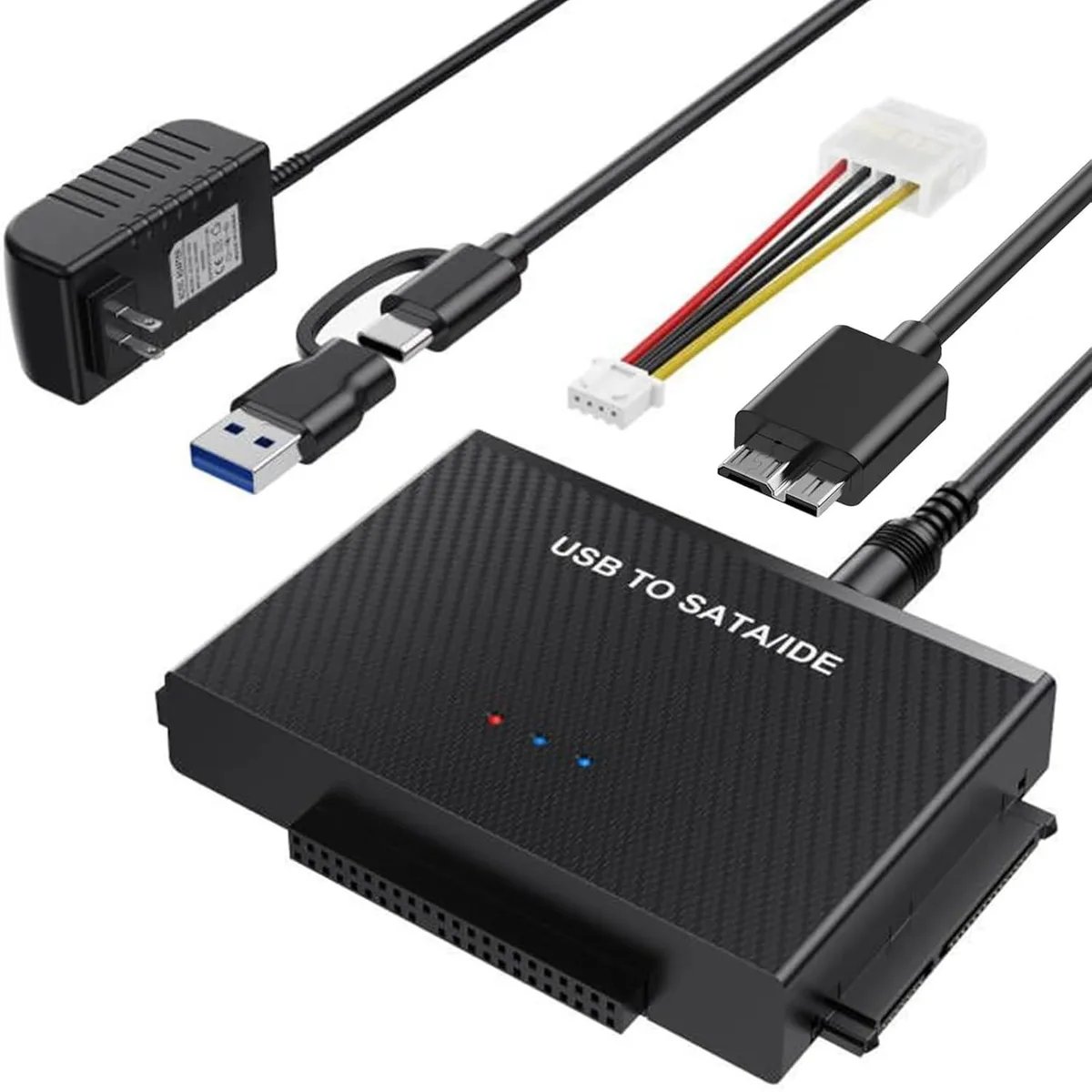 Adiven Adiven AD-STAIDE-1 2026 Hard Drive Reader USB 3.0 SATA IDE Adapter — product photo