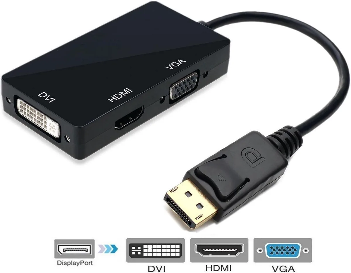 Vszerda Vszerda DisplayPort to HDMI DVI VGA adapter cable 19cm — product photo