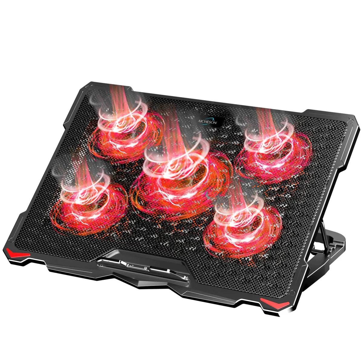 AICHESON AICHESON S035 laptop cooling pad 15.6-17.3 5 fans red lights — product photo
