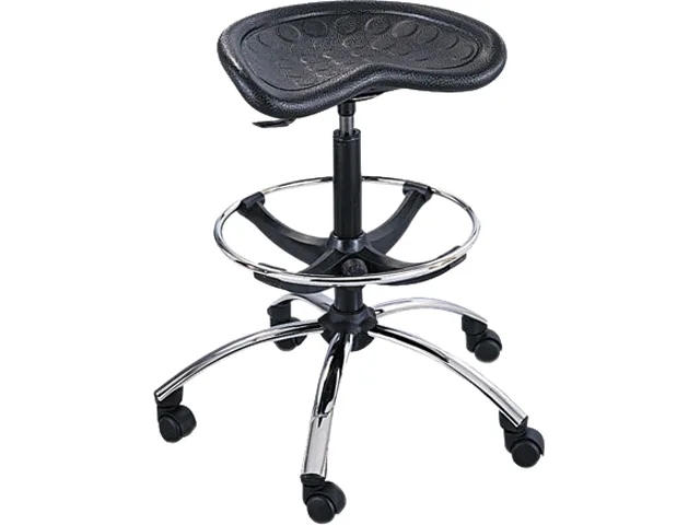 Safco Products Safco Products 6660BL office furniture stool 27-34 height 250 lb capacity black chrome — תמונת המוצר