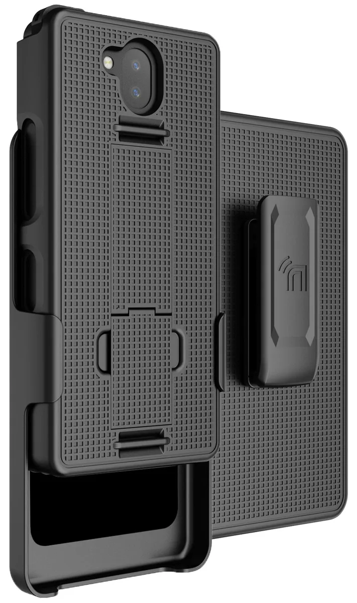 Nakedcellphone Nakedcellphone Kickstand Case + Belt Clip Holster Combo for Sonim XP10 5G XP9900 Black — product photo