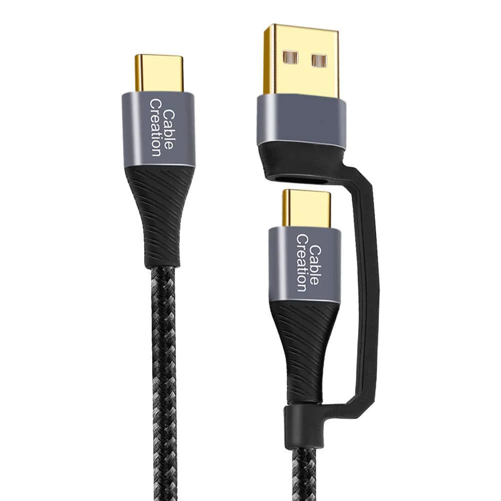 CableCreation CableCreation 2-in-1 USB-C cable 1.2m 60W 480Mbps black — product photo