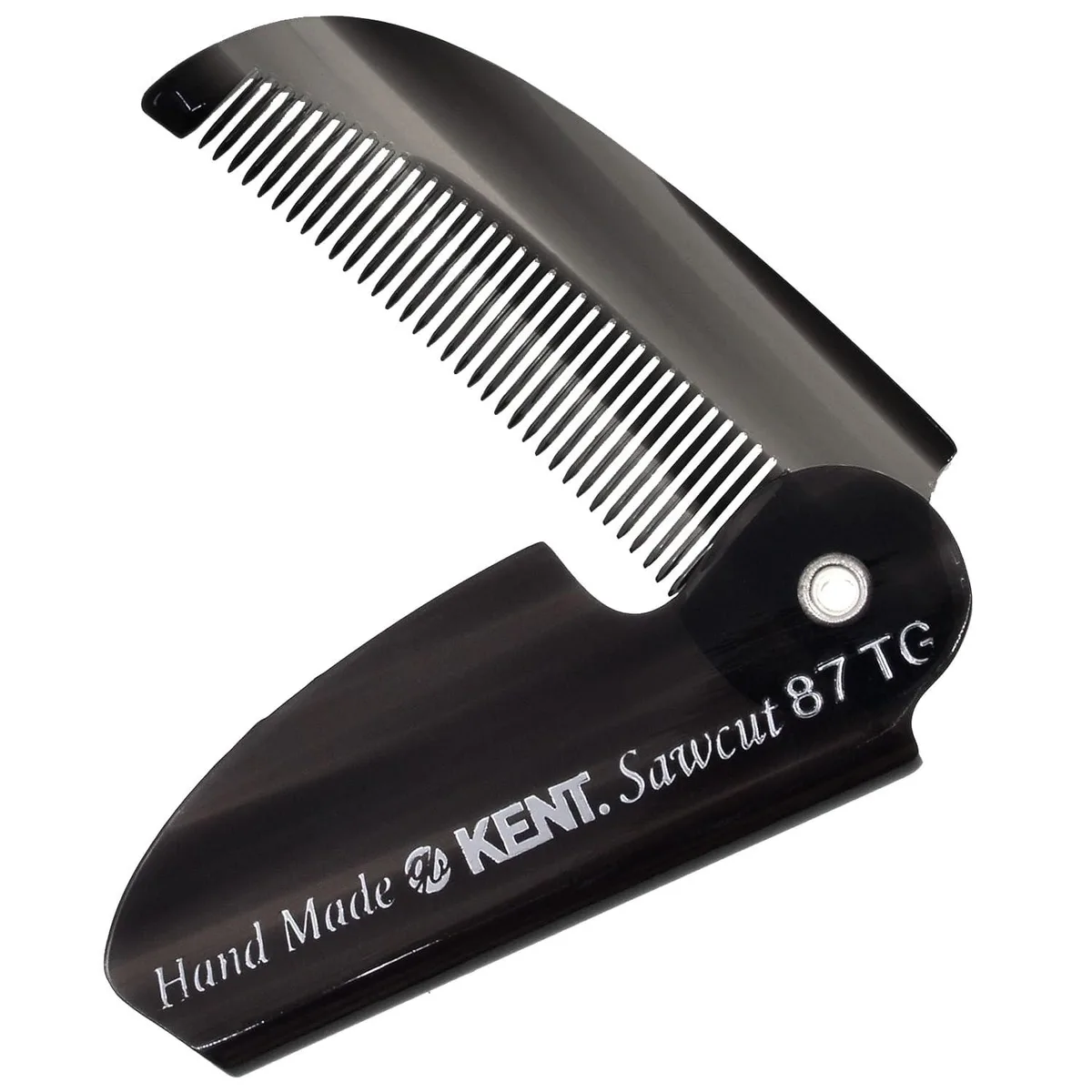 Tortoiseshell folding pocket comb, 4.5 inches open, 2.5 inches closed, hand polished fine teeth