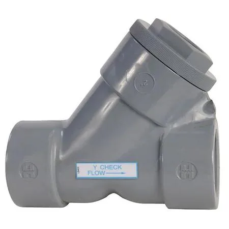White PVC Y-check valve with socket ends, 3 inch size