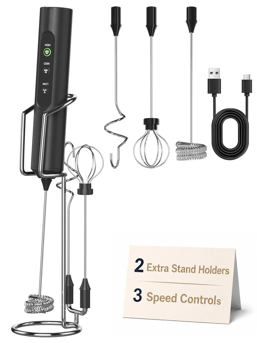  Brentwood KMF Rechargeable Milk Frother 3 Speed 1500mAh White — product photo