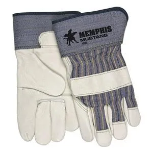 MUSTANG MUSTANG 1935S leather palm gloves, cowhide, white, size S, pair — product photo
