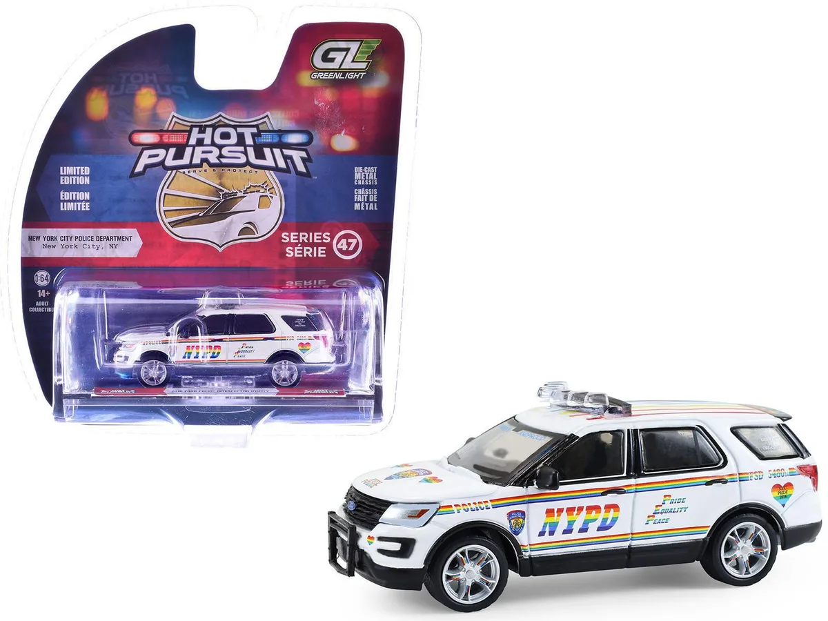 GREENLIGHT GREENLIGHT 2016 Ford Police Interceptor Utility NYPD Pride Livery 1/64 Series 47 — product photo