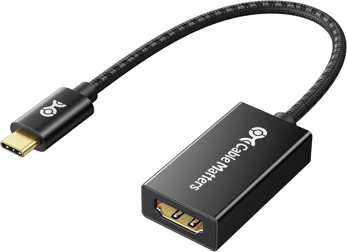 FLEANE FLEANE Braided Aluminum USB C to HDMI Adapter Matte Black 4K 60Hz 2K 144Hz HDR Thunderbolt — product photo